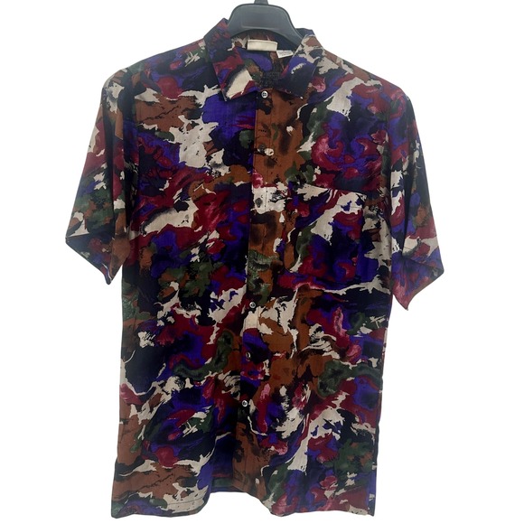Jordache Basics Other - Jordache Basics Shirt Mens Small Multicolor Abstract Regular Fit Vintage 90s USA